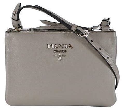 prada vitello phenix crossbody bag gray|Prada Gray Vitello Phenix Bandoliera Leather Crossbody .